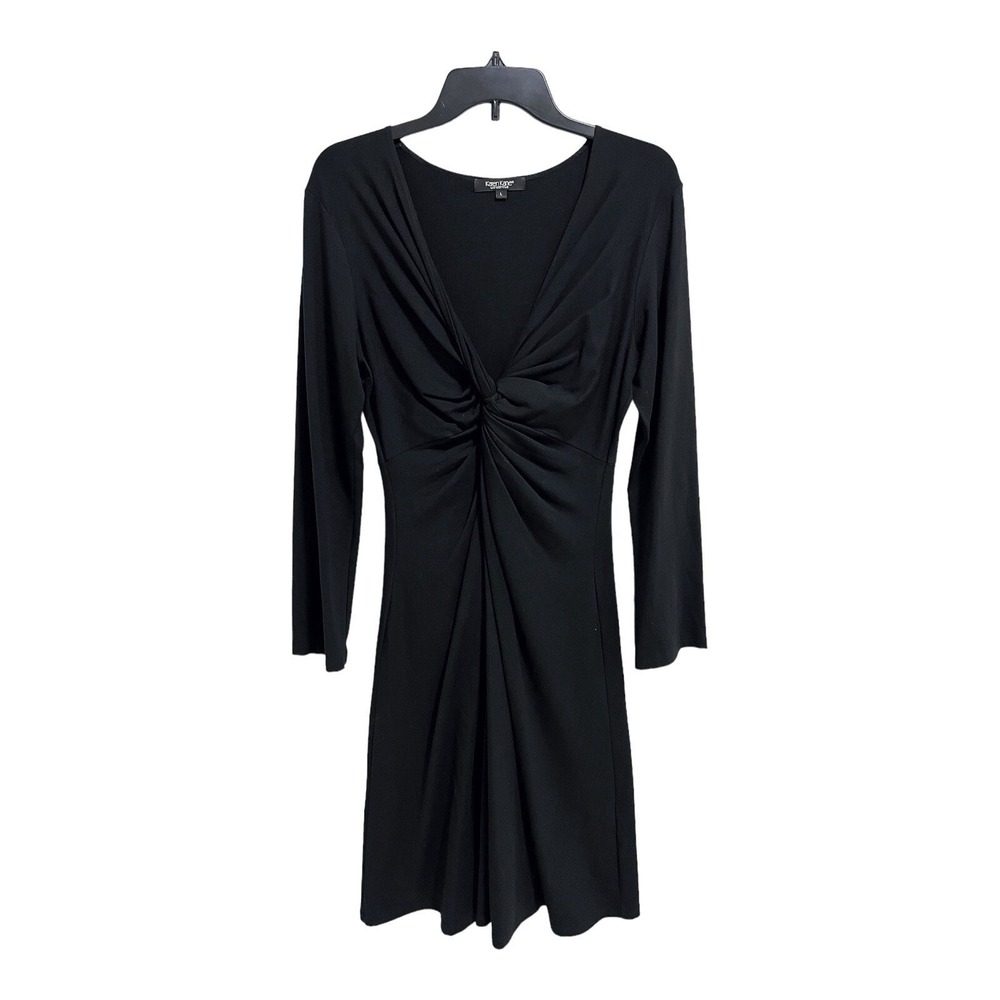 Karen Kane Black Twist Front Dress Los Cabos V-Neck Women's Large